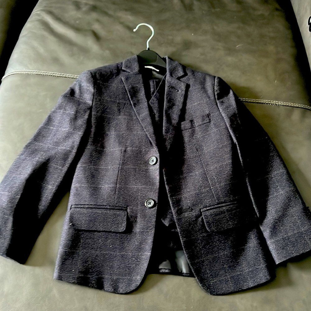 Boys Calvin Klein 3 piece suit. Jacket , vest, pants.  Charcoal gray